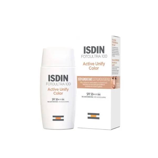 Isdin Foto Ultra 100 ISDIN Active Unify COLOR Fusion Fluid SPF 50+ Isdin FotoUltra 100 Active Unify COLOR dépigmentant SPF 50+