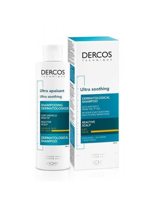 Vichy Dercos Shampooing Ultra Apaisant Cheveux secs 200ml