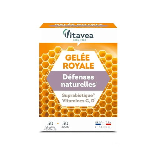 Vitavea Gelée royale defenses naturelles suprabiotique vitamine c,d 30 gelules