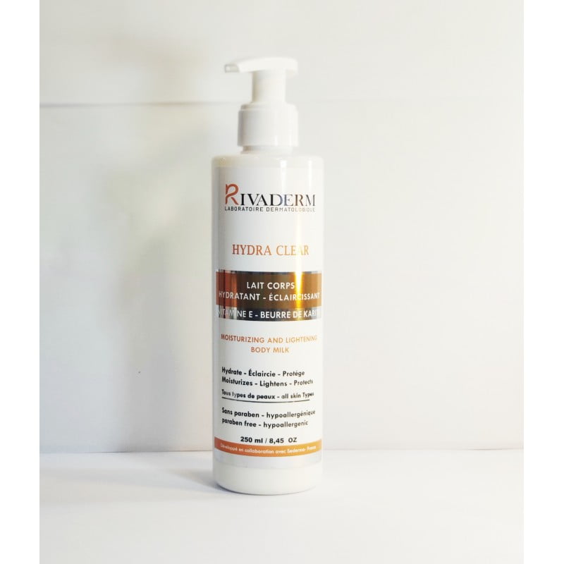 rivaderm hydra clear lait de corps eclaircissant 250 ml