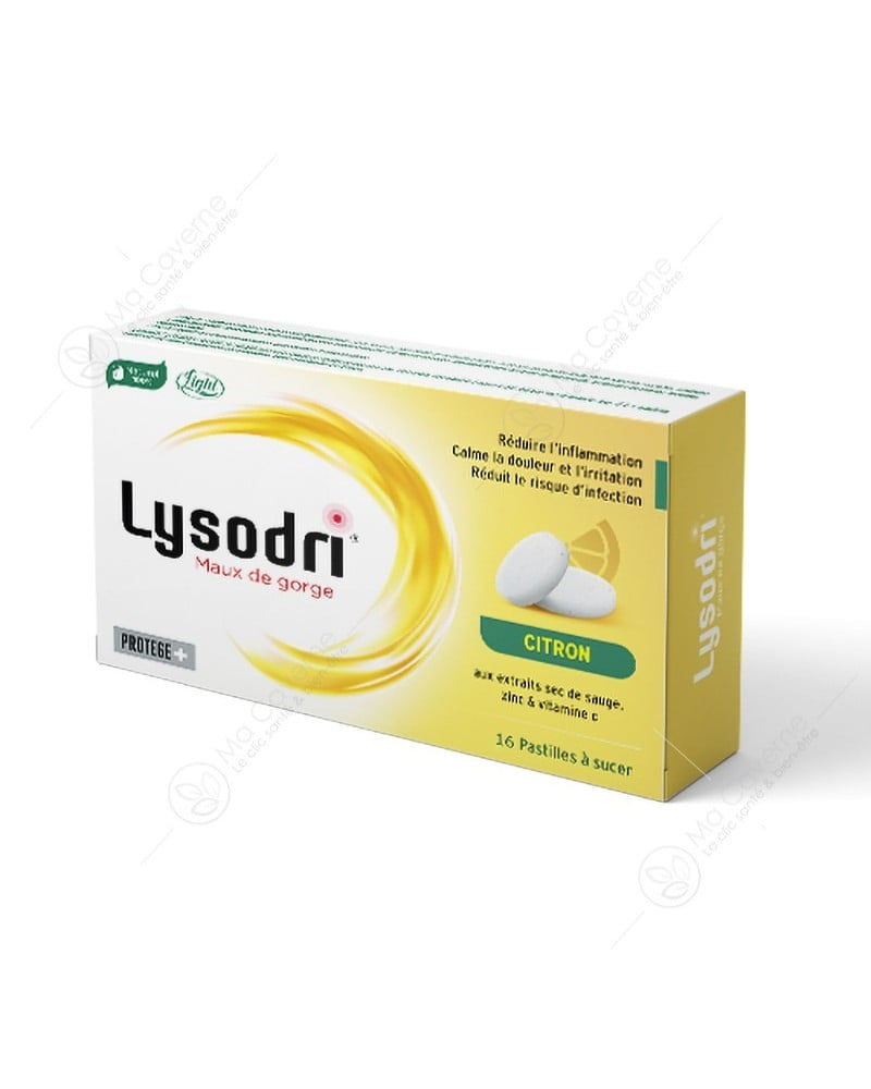 Lysodri maux de gorge 16 Pastilles à sucer Citron