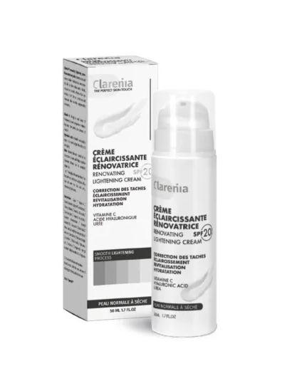 CLARENIA creme eclaircissante renovatrice peaux normales a seches spf20