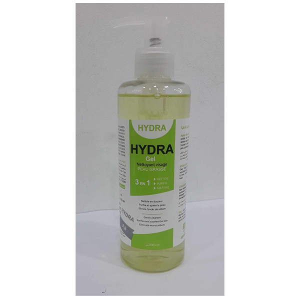 HYDRA gel nettoyant visage peaux grasse 230 ml HYDRA gel nettoyant visage peaux grasse 230 ml