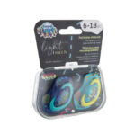 CANPOL 2 sucette universelle neon love bleu 6-18m