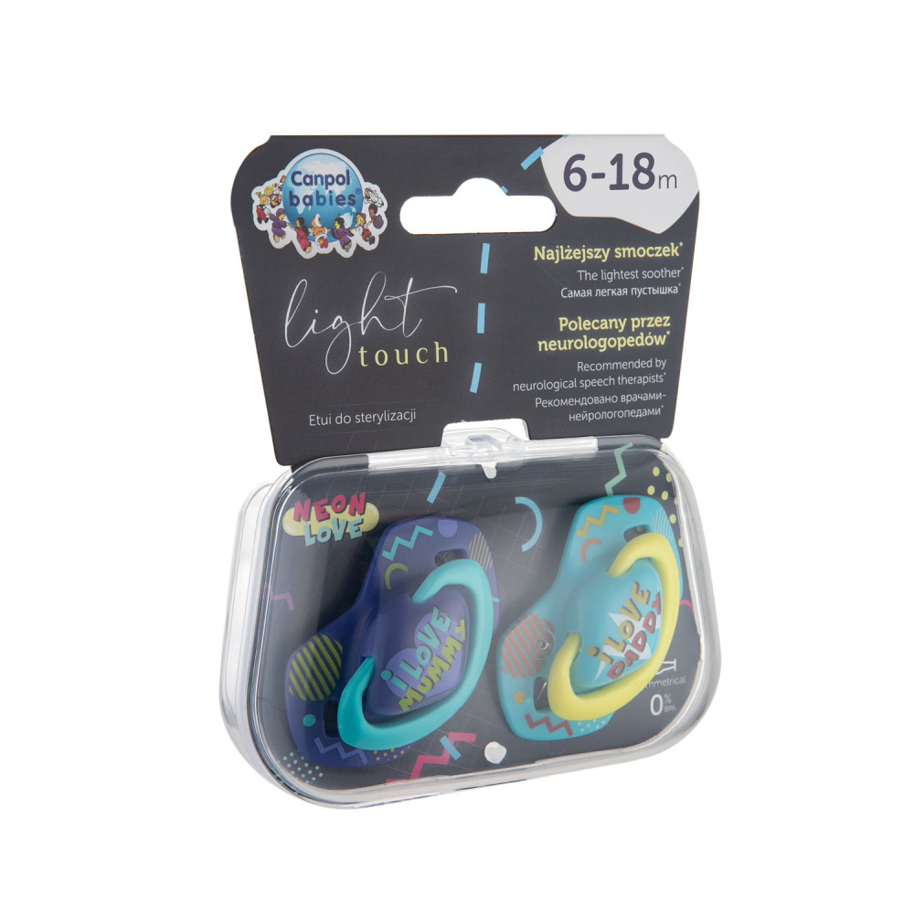 CANPOL 2 sucette universelle neon love bleu 6-18m CANPOL BABIES 2 SUCETTE UNIVERSELLE 6-18M NEON LOVE BLEU