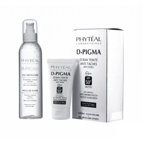 PHYTEAL DPIGMA ECRAN TEINTÉ BEIGE ECLAT SPF50+ 50ML + DPIGMA EAU MICELLAIRE A L'ALOE VERA 250ML OFFERTE