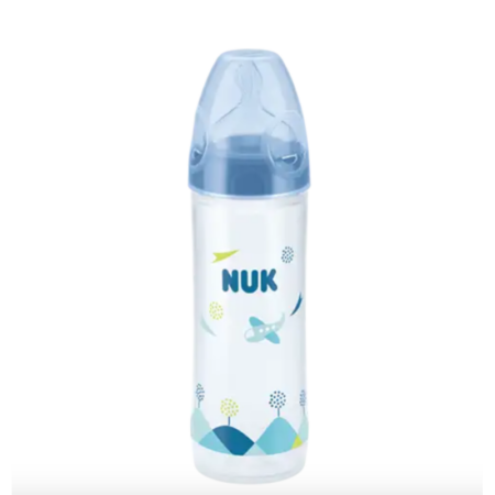 nuk biberon classique love 250 ml bleu 6-18m