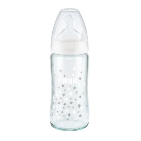 NUK first choice biberon en verre 0-6M blanc 240 ml