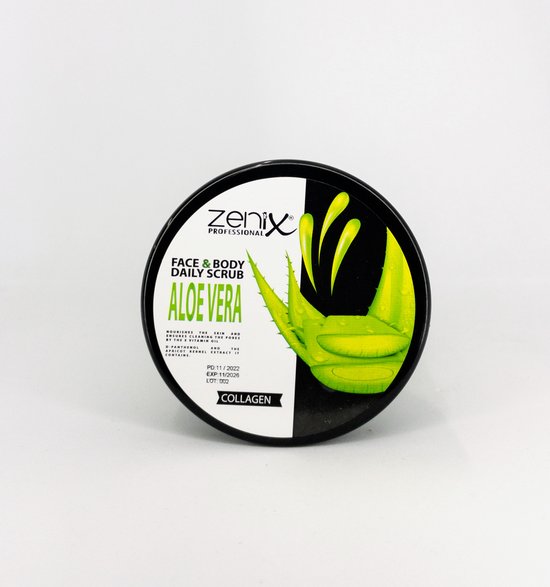 ZENIX daily scrub visage et corps aloe vera 275ml ZENIX Gommage nettoyant visage et corps aloe vera 275ml