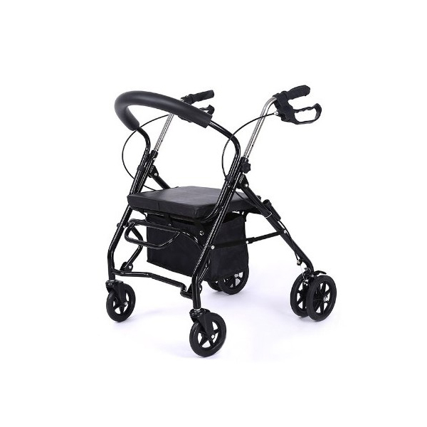 rollator-4-roues (2) Rollator 4 roues couleur rouge, et noir avec panier et frein