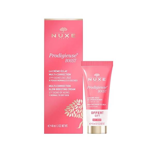 nuxe prodigieuse boost la crème éclat multi correction 40ml + baume huile récupération nuit 15ml nuxe prodigieuse boost la crème éclat multi correction 40ml + baume huile récupération nuit 15ml