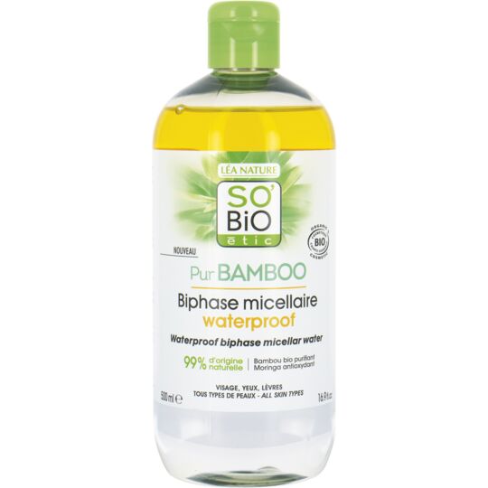 so bio biphase eau micellaire waterproof 500ml so bio Pure Bamboo biphase eau micellaire waterproof 500ml