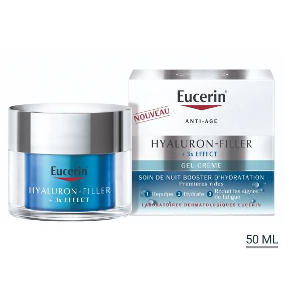 EUCERIN hyaluron filler 3x effect gel creme soin de nuit booster d'hydratation 50ml EUCERIN hyaluron filler 3x effect gel creme soin de nuit booster d'hydratation 50ml