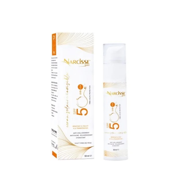 Narcisse Gold Ecran Solaire invisible antitache éclaircissant SPF50+ Tous Type de Peau Narcisse Gold Ecran Solaire invisible antitache éclaircissant SPF50+ Tous Type de Peau