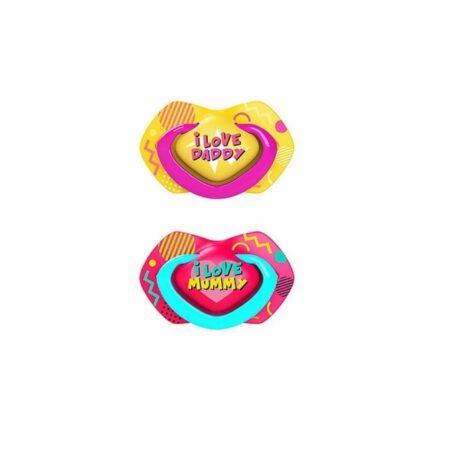 CANPOL 2 sucette universelle neon love rose 18m+