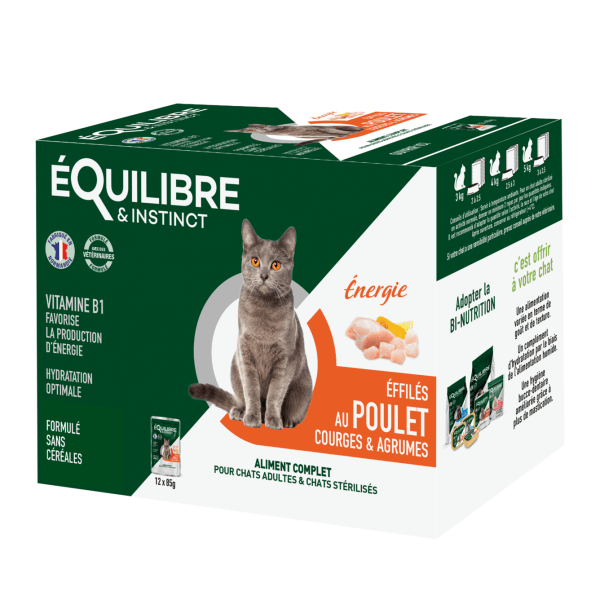E&I Effilés Energie Poulet Courges Agrumes 12x85g E&I Effilés Energie Poulet Courges Agrumes 12x85g