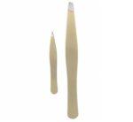 TITANIA set 2 pince a epiler inox gold 1072O B