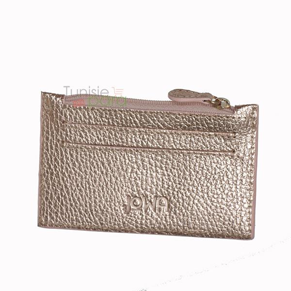 JOWA Porte carte zip argent pailleté JOWA Porte carte zip Couleur argent pailleté