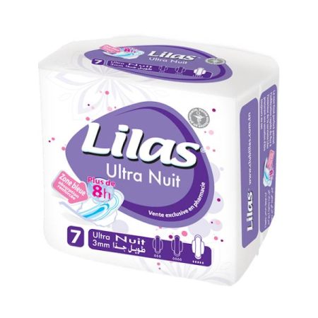 Lilas Serviettes Ultra Nuit 3mm - Pack de 7