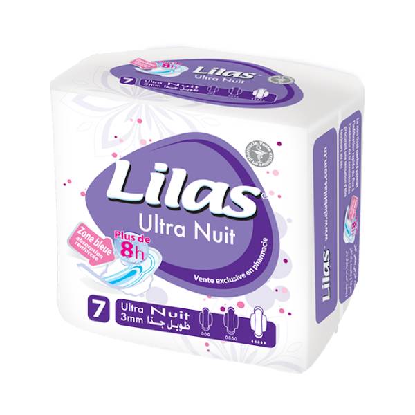 lilas nuit Lilas Serviettes Ultra Nuit 3mm - Pack de 7