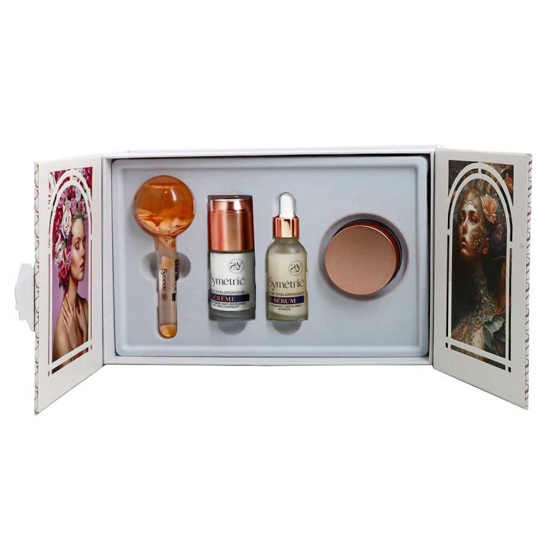 SYMMETRIC coffret hyalyfactor avec ice globe SYMMETRIC coffret acide hyaluronique avec ice glob