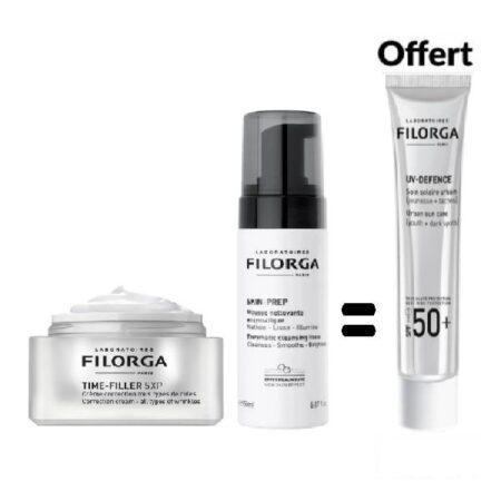 Filorga Pack Time-Filler 5XP : Crème Anti-Rides, Nettoyant et Soin Solaire