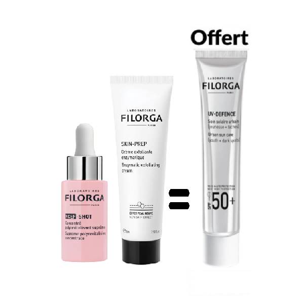 filorga shot + skin gommage Filorga Pack NCEF-Shot : Sérum Régénérant, Exfoliant et Soin Solaire